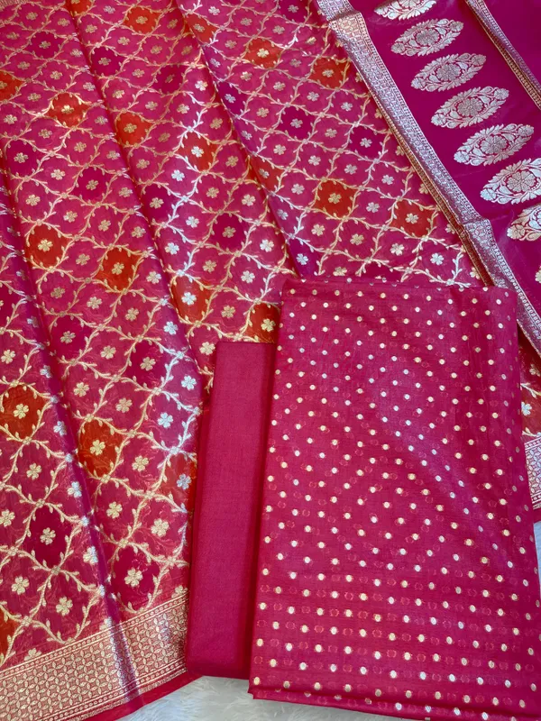 Dark_Pink_Mercerise_Silk_Chunri_Zari_Booti_Banarasi_Suit_with_Rangkaat_Dupatta_125SKL_MSRS4