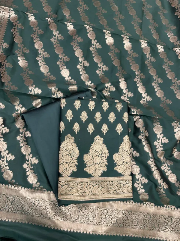 Dark_Green_Katan_Silk_Zari_Border_Banarasi_3_pcs_Suit_Set_800JD_KB5