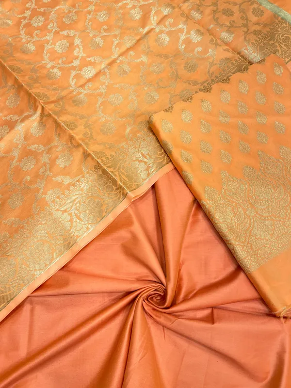 Humairah_Peach_Art_Silk_Floral_Zari_Booti_3_pcs_Suit_set_with_Plain_Bottom_and_Tilfi_Floral_Zari_Jaal_Peach_Dupatta