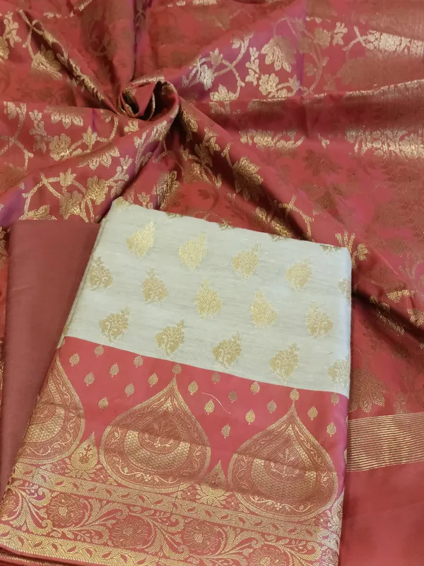 Tussar_Cotton_Floral_Zari_Booti_with_Contrast_Maroon_Silk_Border_Banarasi_Suit_525IM_CTN1