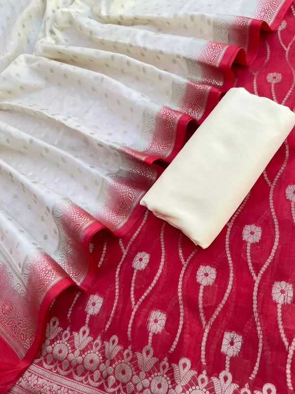 Red_Chiffon_Georgette_Banarasi_Suit_with_Contrast_Border_Zari_Booti_Off_white_Dupatta_1250DAN_CF2