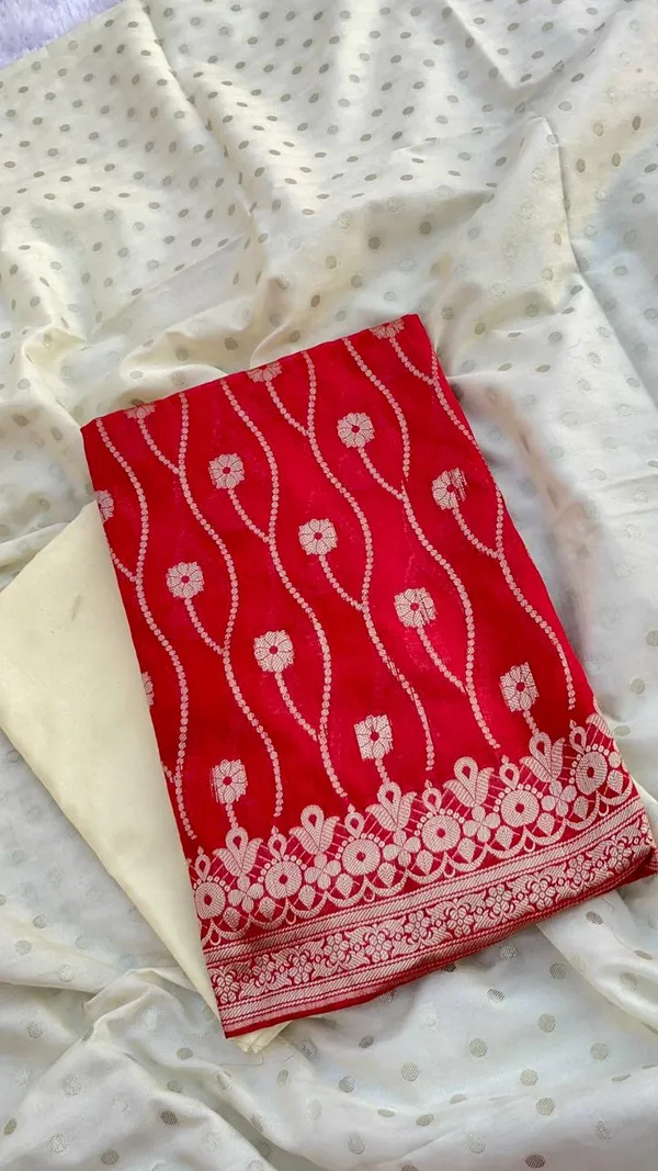 Red_Chiffon_Georgette_Banarasi_Suit_with_Contrast_Border_Zari_Booti_Off_white_Dupatta_1250DAN_CF2