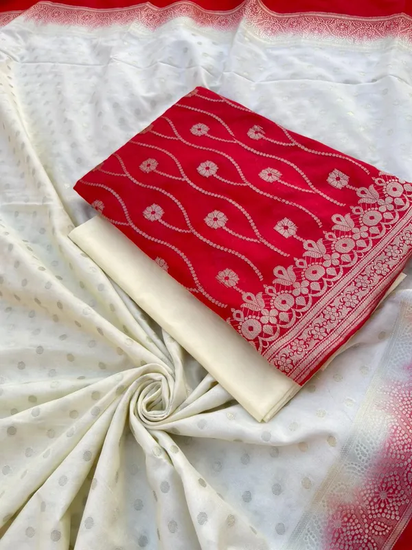 Red_Chiffon_Georgette_Banarasi_Suit_with_Contrast_Border_Zari_Booti_Off_white_Dupatta_1250DAN_CF2
