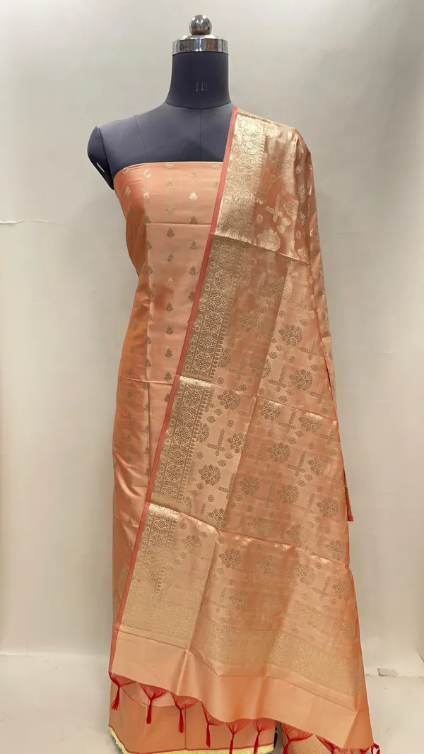 Peach_Semi_Katan_Silk_Handloom_Banarasi_3_pcs_Suit_Set_MUB_SK11