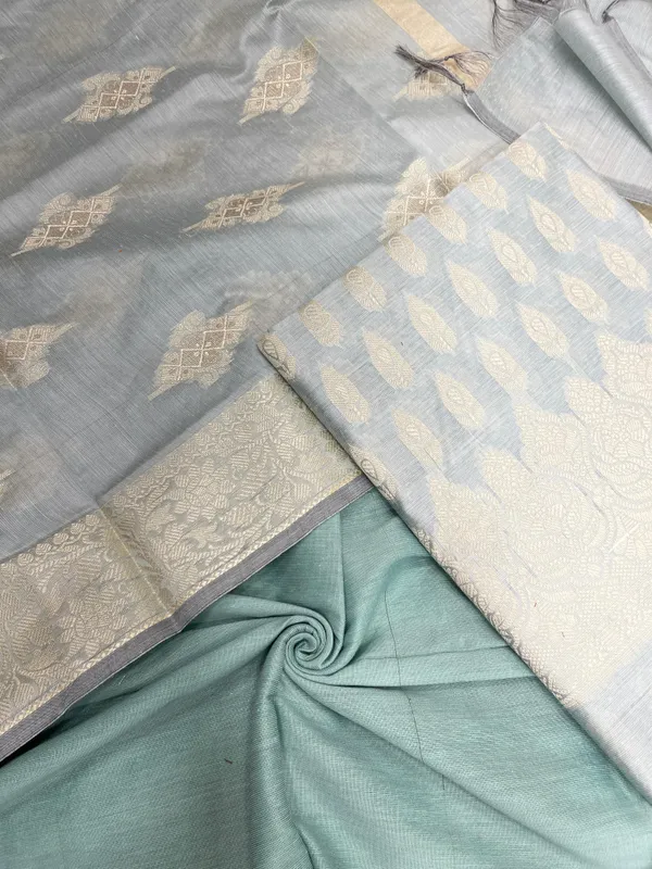 Humairah_Seagreen_Cotton_Floral_Resham_Booti_3_pcs_Suit_set_with_Plain_Bottom_and_Floral_Zari_Mina_Boota_Seagreen_Dupatta