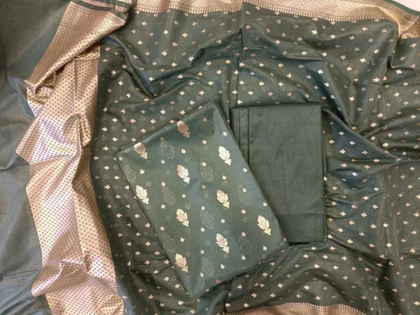 Dark_Green_Mercerise_Silk_Floral_Zari_Booti_with_Chunri_Booti_Dupatta_Banarasi_Suit_11SKL_CMS3