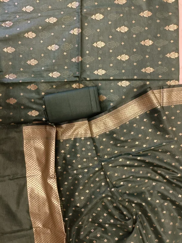 Dark_Green_Mercerise_Silk_Floral_Zari_Booti_with_Chunri_Booti_Dupatta_Banarasi_Suit_11SKL_CMS3