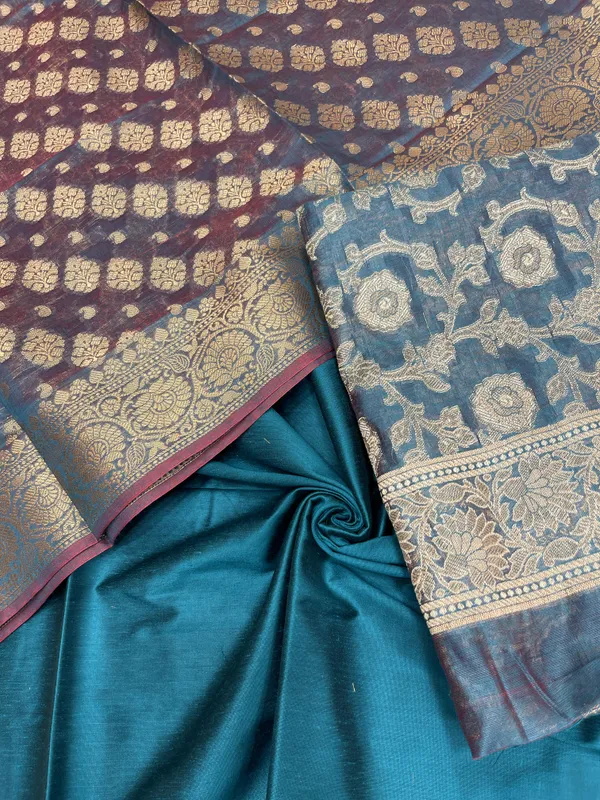 Humairah_Dark_Seagreen_Cotton_Zari_Resham_Mina_Jaal_3_pcs_Suit_set_with_Plain_Bottom_and_Aada_Zari_Stripe_Dark_Seagreen_Dupatta
