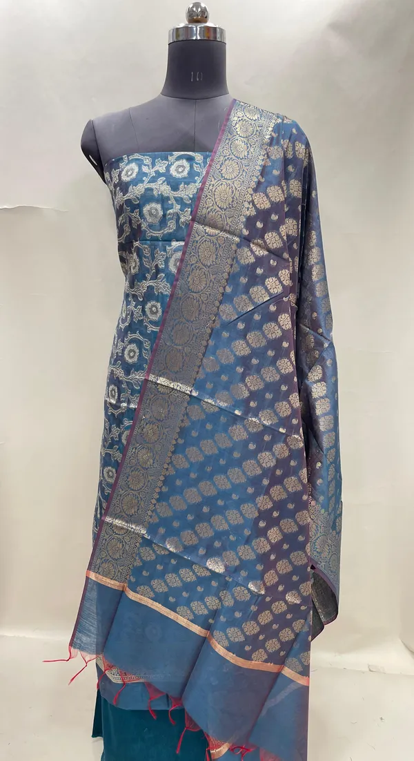 Humairah_Dark_Seagreen_Cotton_Zari_Resham_Mina_Jaal_3_pcs_Suit_set_with_Plain_Bottom_and_Aada_Zari_Stripe_Dark_Seagreen_Dupatta
