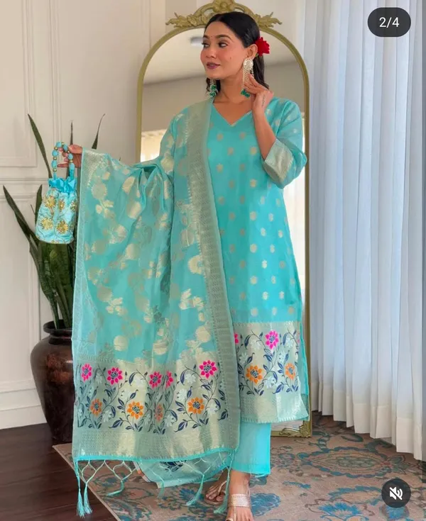 Sky_Blue_Cotton_Floral_Zari_Booti_Banarasi_Suit_with_Sleeves_and_Jamdani_Dupatta_650SKL_JM27