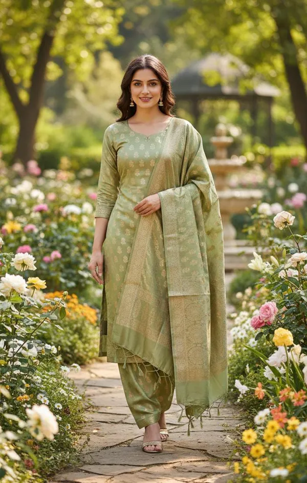 Pista_Green_Dyable_Katan_Silk_Floral_Zari_Booti_Banarasi_Suit_with_Aada_Stripe_Zari_Jaal_Dupatta_1100SKL_KSD5