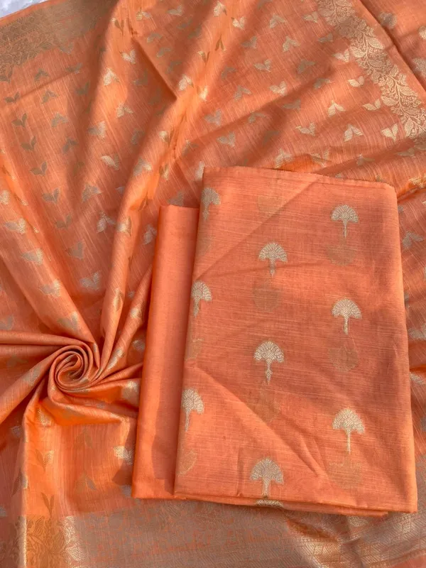 Orange_Cotton_Linen_Floral_Zari_Booti_Banarasi_Suit_with_Patti_Booti_Dupatta_120DAN_CL10