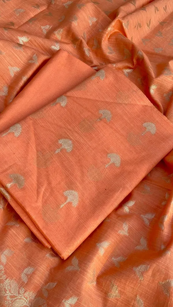 Orange_Cotton_Linen_Floral_Zari_Booti_Banarasi_Suit_with_Patti_Booti_Dupatta_120DAN_CL10
