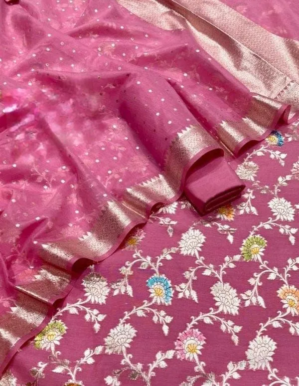 Pure_Mercerised_Pink_Floral_Minakari_Handbrush_Jaal_With_Chunri_Booti_Dupatta_Skl_Pmh4