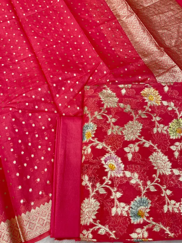 Pure_Mercerised_Pink_Floral_Minakari_Handbrush_Jaal_With_Chunri_Booti_Dupatta_Skl_Pmh4