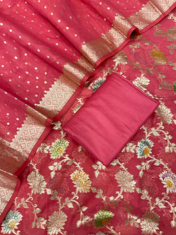 Pure_Mercerised_Pink_Floral_Minakari_Handbrush_Jaal_With_Chunri_Booti_Dupatta_Skl_Pmh4