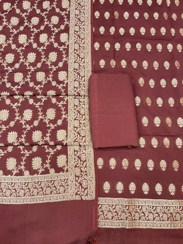 Puresilk_Handloom_Brown_Mulberry_Silk_Banarasi_3_pcs_Suit_Set_RHN_MEL5