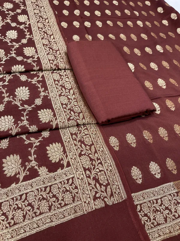 Puresilk_Handloom_Brown_Mulberry_Silk_Banarasi_3_pcs_Suit_Set_RHN_MEL5