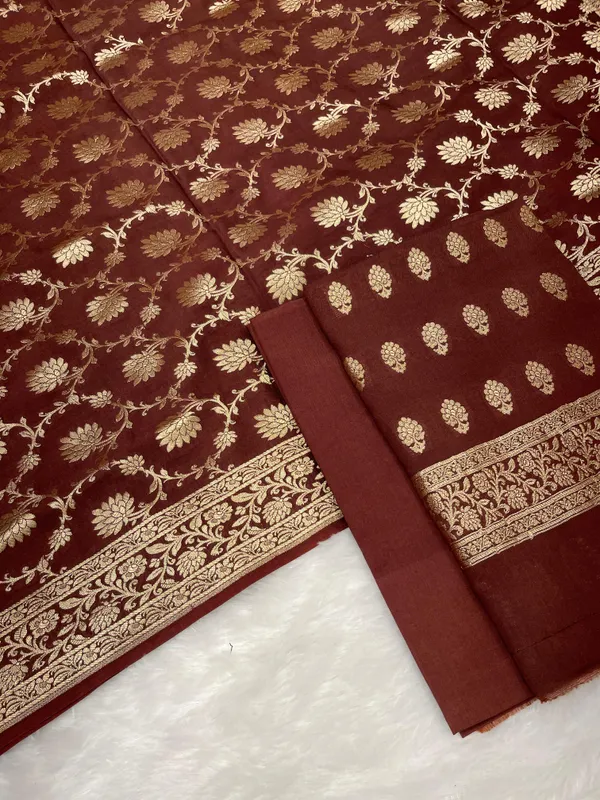 Puresilk_Handloom_Brown_Mulberry_Silk_Banarasi_3_pcs_Suit_Set_RHN_MEL5