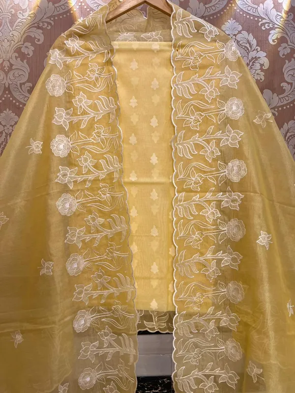 Yellow_Tissue_Silk_thread_booti_weave_with_Tissue_silk_Cutwork_Border_Embroidery_Dupatta_1500ASG_TSE4