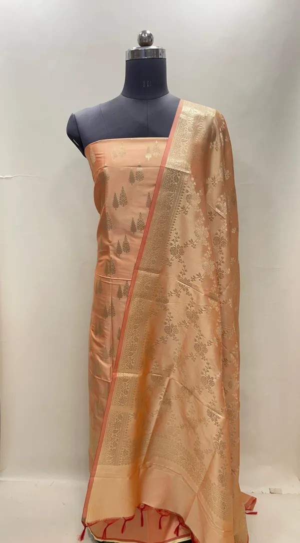 Peach_Semi_Katan_Silk_Handloom_Banarasi_3_pcs_Suit_Set_MUB_SK7