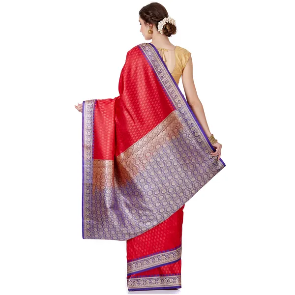 Humairah_Presents_Red_Satin_Silk_Saree_With_Blouse_Piece(JA5)