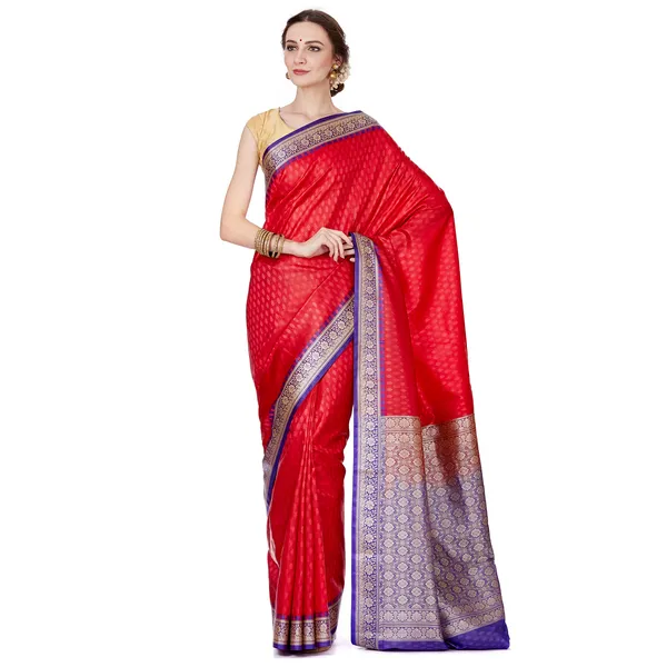 Humairah_Presents_Red_Satin_Silk_Saree_With_Blouse_Piece(JA5)