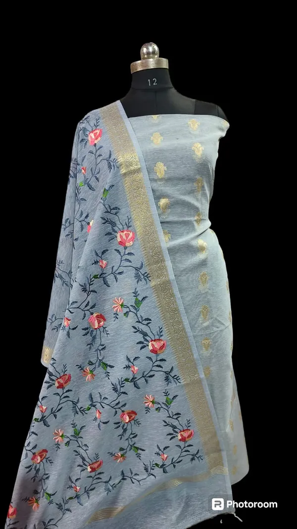 Grey_Linen_Silk_Floral_Zari_Booti_with_Embroidery_Jaal_Dupatta_Banarasi_Suit_1100SKL_LN31