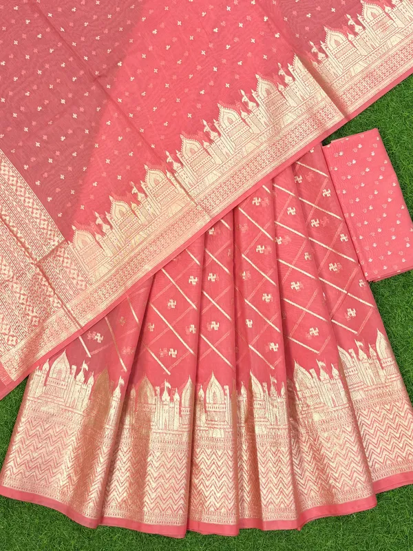Pink_Chanderi_Lorex_Ghat_Border_Lehenga_With_Chunri_Blouse_&_Dupatta_250PNJ_LNG2