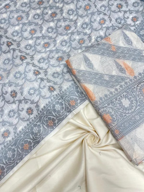 Humairah_White_Cotton_Diagonal_Resham_Stripe_Sona_Rupa_Booti_3_pcs_Suit_set_with_Plain_Bottom_and_Tilfi_Floral_Zari_Mina_Jaal_White_Dupatta