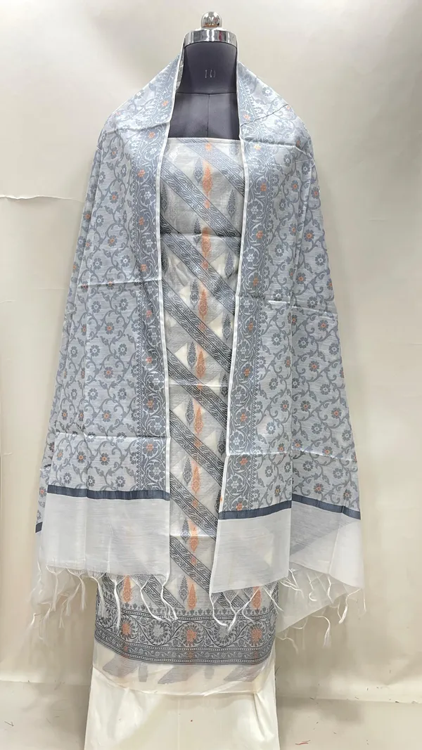 Humairah_White_Cotton_Diagonal_Resham_Stripe_Sona_Rupa_Booti_3_pcs_Suit_set_with_Plain_Bottom_and_Tilfi_Floral_Zari_Mina_Jaal_White_Dupatta