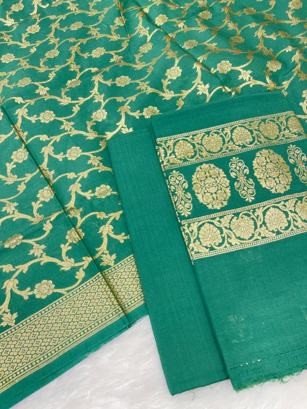 Puresilk_Handloom_Green_Cotton_Banarasi_3_pcs_Suit_Set_RHN_CTN4