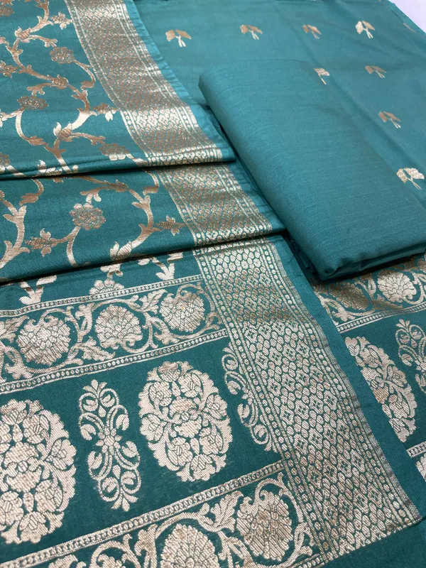 Puresilk_Handloom_Green_Cotton_Banarasi_3_pcs_Suit_Set_RHN_CTN4