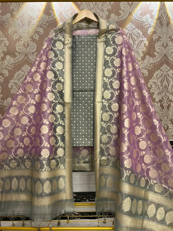 Grey_Tissue_silk_Chunri_Booti_weaved_Banarasi_Suit_with_Floral_Zari_Jaal_Dual_Shade_Dyed_Dupatta_1550ASG_TS2