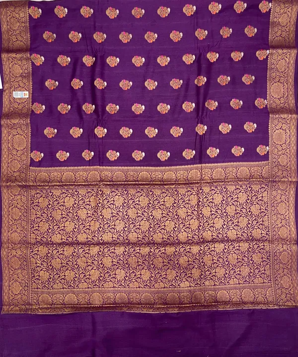 Humairah_Pure_Handloom_Purple_Munga_Silk_Floral_Copper_Zari_Minakari_Booti_and_Floral_Zari_Jaal_Banarasi_Pallu_Zari_Border_and_Purple_Blouse