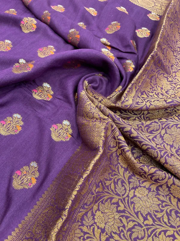 Humairah_Pure_Handloom_Purple_Munga_Silk_Floral_Copper_Zari_Minakari_Booti_and_Floral_Zari_Jaal_Banarasi_Pallu_Zari_Border_and_Purple_Blouse