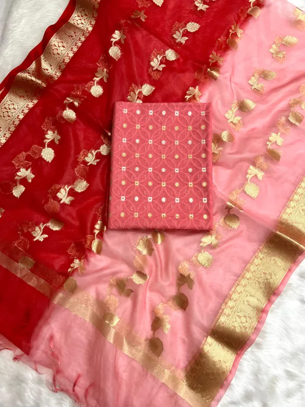 Peach_Cotton_Chanderi_Geometrical_Pattern_Banarasi_Suit_Set_with_Dual_Shaded_Floral_Booti_Dupatta_1250ASG_CCH1