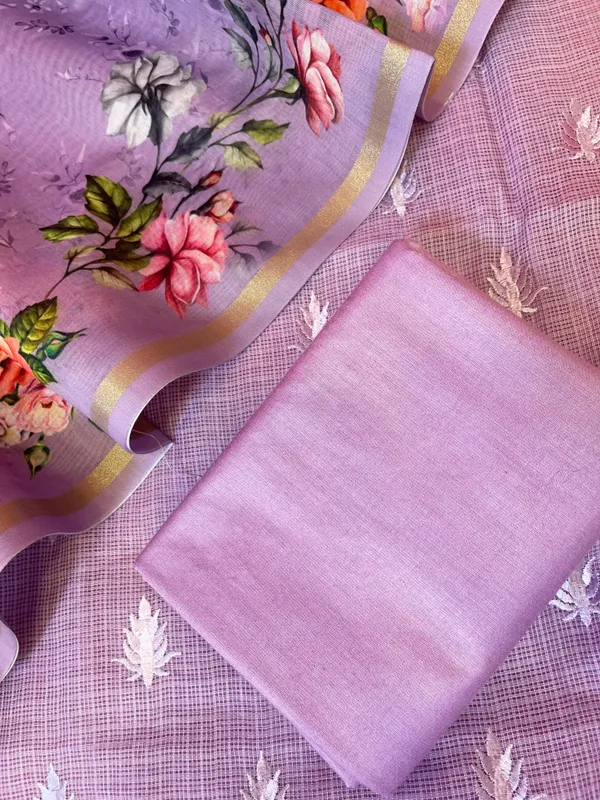 Purple_Kota_Check_Resham_Embroidery_with_Digital_Print_Dupatta_Banarasi_Suit_Set
