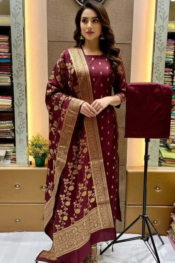 Garnet_Katan_Silk_Katban_Floral_Zari_Booti_Banarasi_Suit_with_Zari_Jaal_Dupatta_700SKL_KSB4
