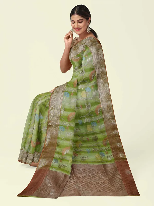 Green_Matka_Silk/Silk_Blend_Banarasi_Sarees_For_Women_GEMTKSLK_98_G