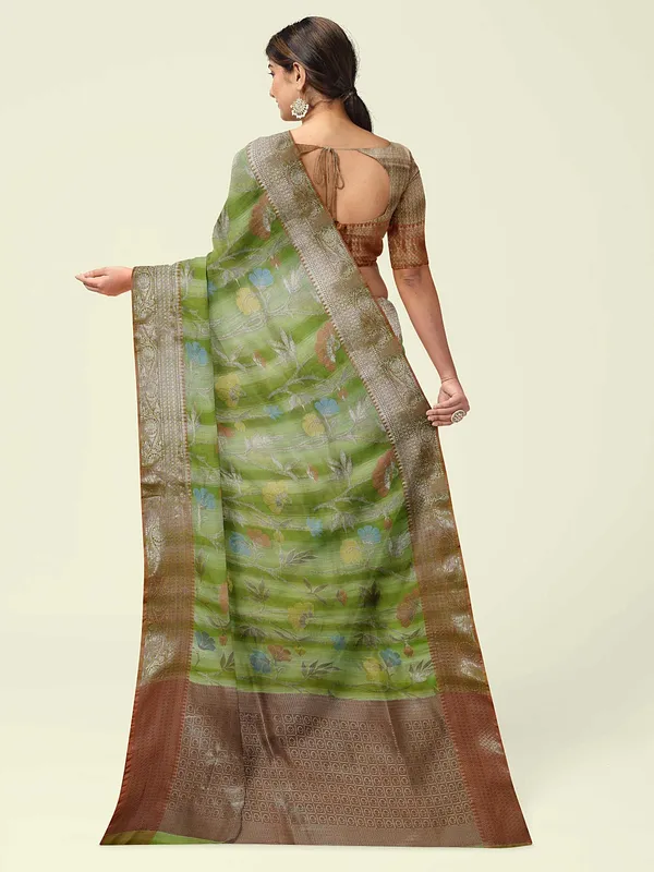 Green_Matka_Silk/Silk_Blend_Banarasi_Sarees_For_Women_GEMTKSLK_98_G