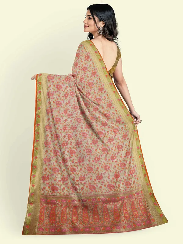 Beige_Cotton_Blend_Banarasi_Sarees_For_Women_GEASF_713