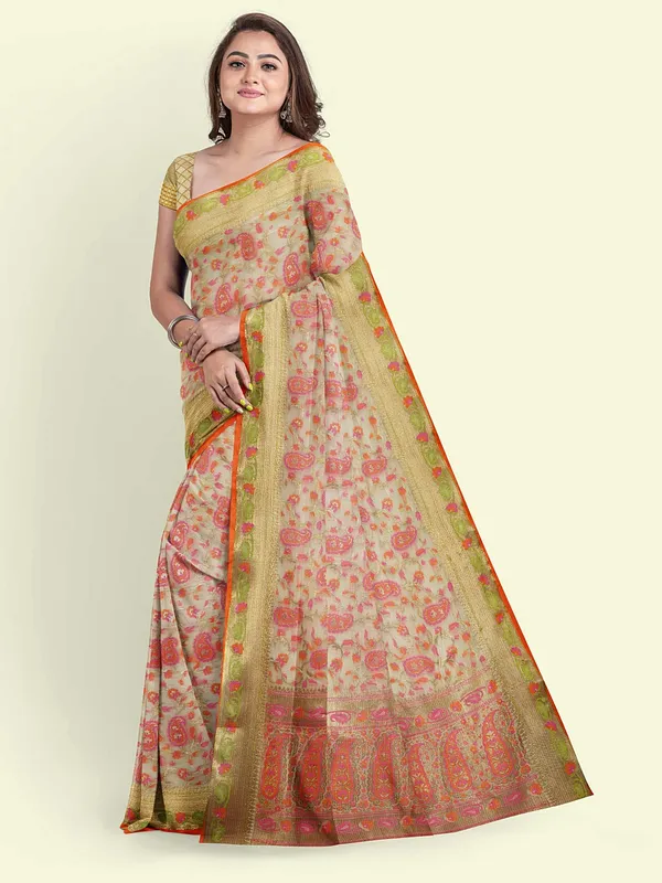 Beige_Cotton_Blend_Banarasi_Sarees_For_Women_GEASF_713