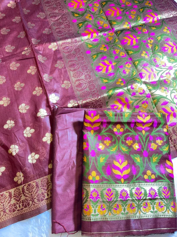 Maroon_Jamdani_Weave_Cotton_Banarasi_3_pcs_Suit_Set_600SKL_JM11
