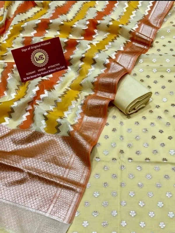 Cream_Pure_Mercerise_Lorex_Handbrush_Dupatta_Banarasi_Suit_1300SKL_PM26