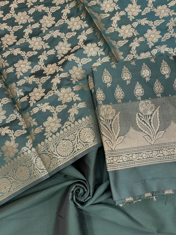Dark_Green_Semi_Silk_Banarasi_3_pcs_Suit_Set_IM_CS9