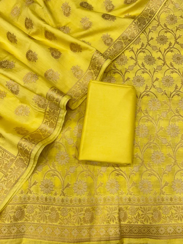 Yellow_Mulberry_Chiniya_Silk_With_Floral_Booti_Dupatta_Banarasi_3_Pcs_Suit_Set_SKL_MLC4