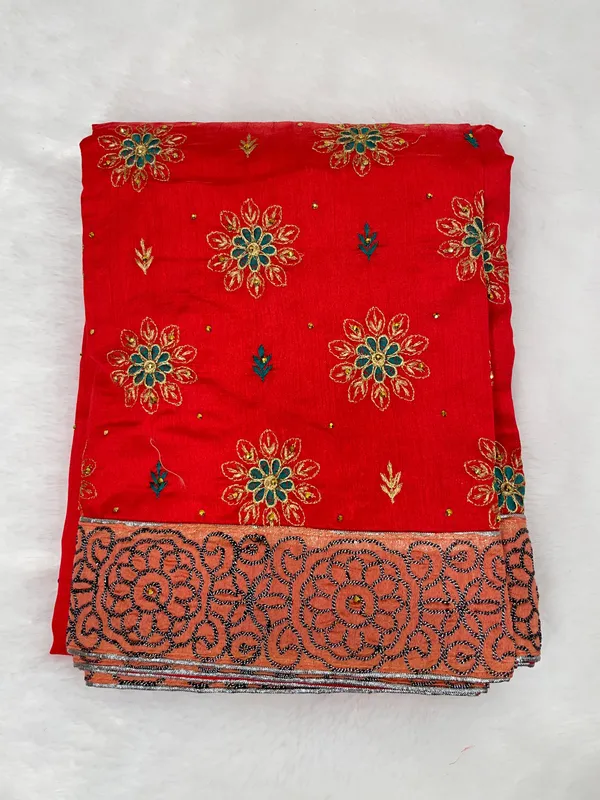 Red_Cotton_Blend_Zari_Embroidery_Banarasi_Saree_600KS_14