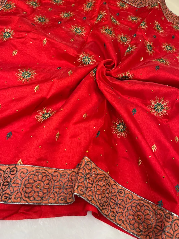 Red_Cotton_Blend_Zari_Embroidery_Banarasi_Saree_600KS_14