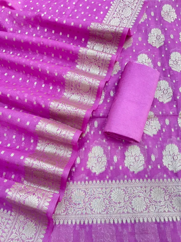 Lavander_Katan_Georgette_Silver_Zari_Booti_Banarasi_Suit_Set_with_Chunri_Booti_1200SKL_KG11